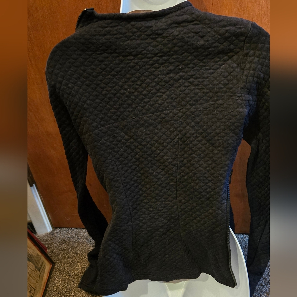 Michael Kors black quilted zipper long sleeve HOT Topic szL/Sm/M - Picture 6 of 8